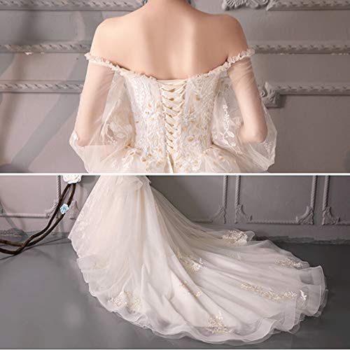 Vestido de novia Sirena sin Tirantes Trompeta Manga Princesa sueño Hepburn Vestido de Bola Ailin Home (Color : #002, Size : S)