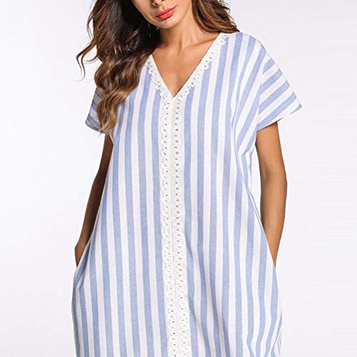 Vestido De Playa para Mujer Vestido Largo De Verano Tamaños Cómodos De Manga Corta Y Cuello Ropa Redondo Vestidos Largos para Mujeres Vestido Marroquí De Abaya Vestidos De Playa Flojos