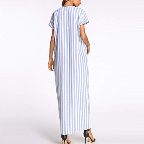 Vestido De Playa para Mujer Vestido Largo De Verano Tamaños Cómodos De Manga Corta Y Cuello Ropa Redondo Vestidos Largos para Mujeres Vestido Marroquí De Abaya Vestidos De Playa Flojos