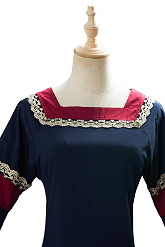 Vestido de Traje Medieval Vestido renacentista para Mujer Vestido Largo de Noche de Estilo Victoriano gotico con Manga Larga de Llamarada
