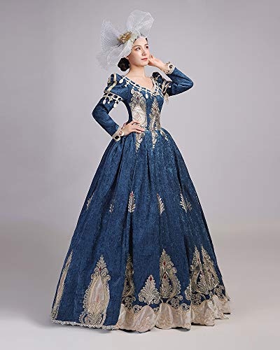 Vestido del siglo 18 rococó barroco Marie Antonieta vestidos de baile renacentista período histórico victoriano vestido de baile - - 3X-Large