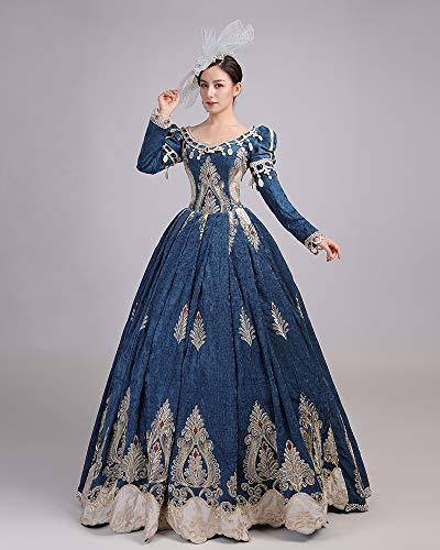 Vestido del siglo 18 rococó barroco Marie Antonieta vestidos de baile renacentista período histórico victoriano vestido de baile - - 3X-Large
