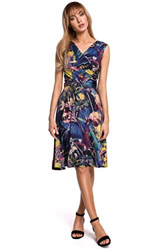 Vestido Entallado y con Vuelo Estampado - Modelo 1, 42 | SG