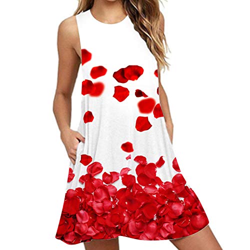 Vestido Largo A de Mujer,Boho Ocasional O-Cuello,sin Mangas Vestido Maxi de,50s Vestidos Vintage,Retro Rockabilly Clásico,Falda del Tanque