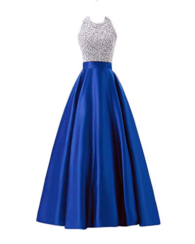 Vestido Largo para Mujer Elegante Lentejuelas Vestidos De Noche Fiesta para Bodas Azul XL