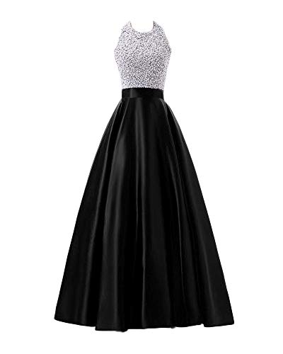 Vestido Largo para Mujer Elegante Lentejuelas Vestidos De Noche Fiesta para Bodas Negro L