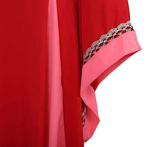 Vestido Medieval Renacimiento Mujer Vintage Victoriano gotico Manga Larga de Llamarada Disfraz Princesa Rojo m