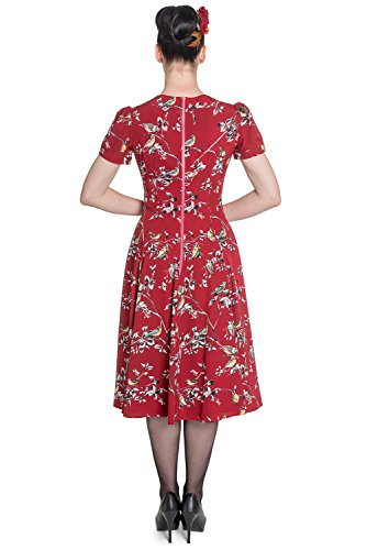 Vestido para mujer, estilo clásico de los años 40 y 50, de la marca Hell Bunny Rojo rosso M-40