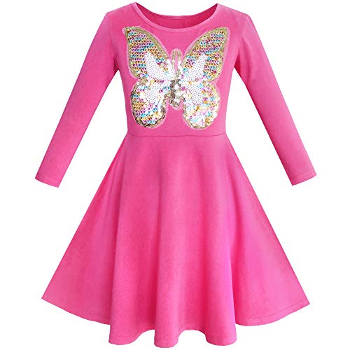 Vestido para niña Búho Hielo Crema Mariposa Lentejuela Todos los días 6 años