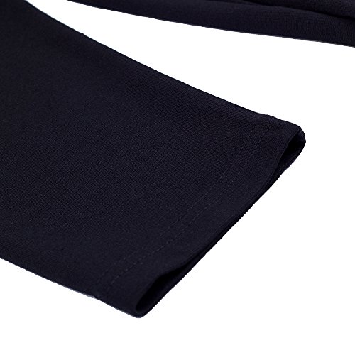 Vestido vintage informal y elegante, cuello de pico, ceñido, botones grandes y dobladillo; B335 de Homeyee Negro negro 36 = Talla Small