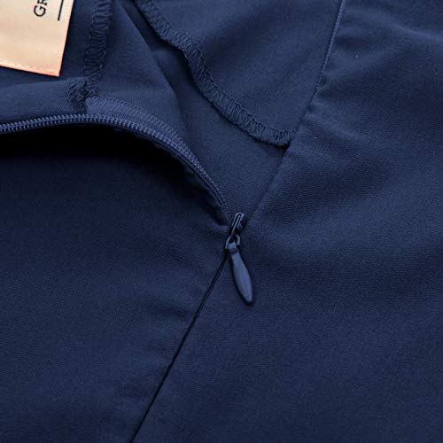 Vestido Vintage para Muejeres Mangas 3/4 Cuello V de Fiesta Cóctel Rockabilly Clásico 2XL CL010823-3