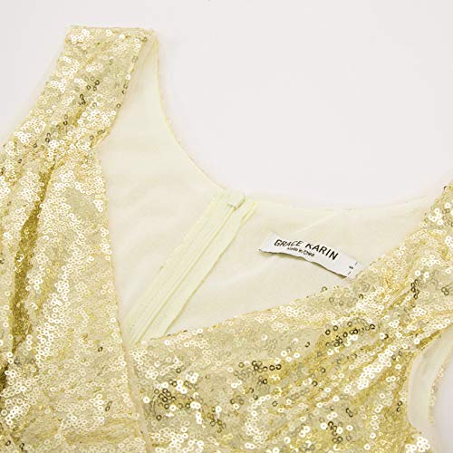 Vestido Vintage para Mujeres sin Mangas Cuello V de Fiesta Cóctel Rockabilly Clásico 2XL CL011061-1