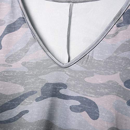 Vestidos Camuflaje Rebajados, Vestidos Mujer Verano 2020, Vestido de Cuello V Manga Corta con Bolsillo, Suelto Blusa Tops Túnica, Ropa de Playa Bikini Cover Up