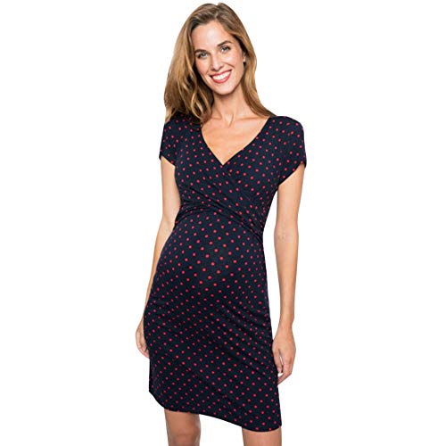 Vestidos de cóctel para Mujeres Vestido de Embarazo sin Mangas para Mujeres Vestidos de Maternidad para Embarazadas Impresión de Puntos Ropa de Lactancia para Lactantes Vestido Vetement Femm