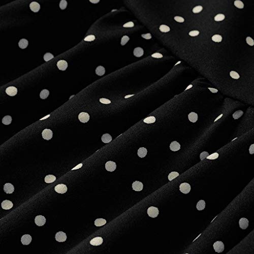 Vestidos de Lunares Mujer Informal con Cuello en V Manga Larga con Volantes Sueltos Vestidos de Fiesta Cortos