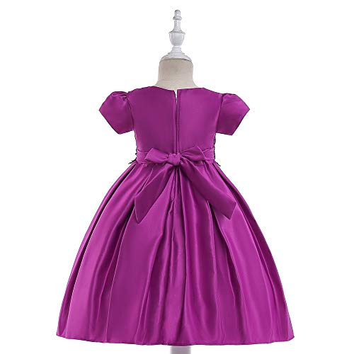 Vestidos de niñas Vestido de niña de flores vestido de bola femenino bebé boda vestido de dama de honor niños niñas manga corta encaje de satén vestido de fiesta de encaje vestido de princesa formal v