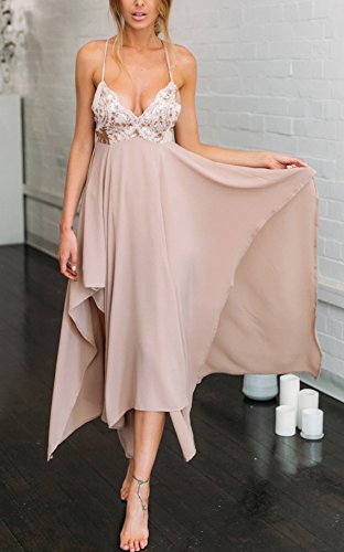 Vestidos De Noche Mujer Elegante Sin Mangas Tirantes Flash Lentejuelas Danza Basic Fiesta Vestido Verano Fashion Joven Bonita Asimetricas Espalda Abierta Coctel Formal Dress Ropa