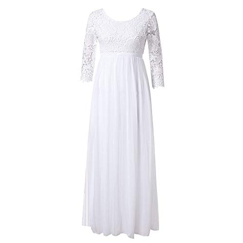 Vestidos Largo Mujer de Novia POLP Elegantes Tallas Grandes Vestidos,Fiesta Falda Espalda Abierta Vestido de Encaje Vestido Cintura Alta Mujer Vestidos de Fiesta