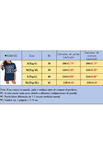 Vestidos Mujer Camiseta Vestido Casual Lentejuelas Verano Vestido Manga Corta Club Mini Vestidos de Fiesta Blue XL