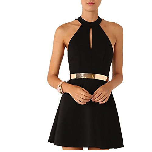 Vestidos Mujer Cortos Elegantes Vestido Verano Splice Encaje Sin Mangas Halter Sin Tirantes Club Mini Vestido De Noche Hollow Moda Joven Vestido Mujer Fiesta Niña Dresses Señoras