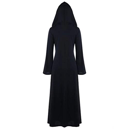 Vestidos Mujer Medieval Gótico Vestidos Coctel Largo Vintage Retro Manga Larga Vestidos de Vestir Fiesta Elegante Mujer Corte Halloween Vestido de Noche Capa Vestidos con Capucha Cosplay vpass