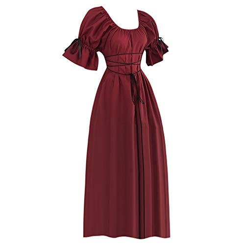 Vestidos para Mujer,Medieval Retro Vestidos Coctel Corto Vintage Vestidos Fiesta Arco Elegante Mujer vpass Princesa Camisón Vestido de Noche Vestidos Trajes