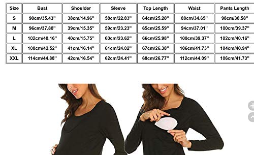 Vestidos para Premamá Vestidos De Maternidad Pijama De Maternidad De Algodón De Manga Larga para Lactantes Conjuntos De Ropa De Hogar para Mujeres Embarazadas Trajes De Lactancia Materna-Dar