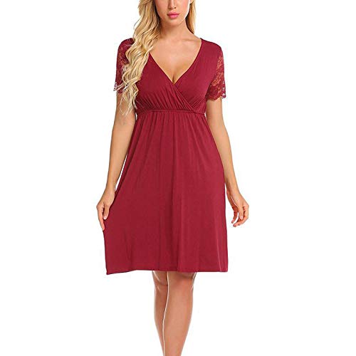 Vestidos Premama Verano SHOBDW Moda 2019 Vestidos Mujer Verano Impresión de Dibujos Animados Pijamas Mujer Tallas Grandes Ropa Premamá Cómoda Vestido de Maternidad de Fiesta (XXL, Azul 2)