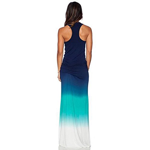 Vestidos Verano Mujer Largos Vestido Playa Beach Color Degradado Sin Mangas Slim Fit Hippie Joven Moda Casual Ropa En Oferta