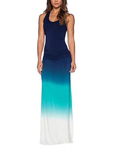 Vestidos Verano Mujer Largos Vestido Playa Beach Color Degradado Sin Mangas Slim Fit Hippie Joven Moda Casual Ropa En Oferta