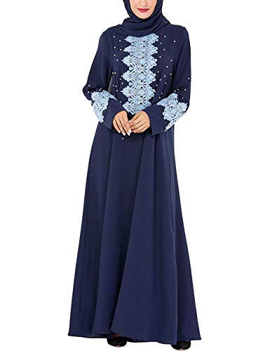 VHFIStj Kaftan Mujer Elegante Abaya Musulmana Dubai Turcos Marruecos Ropa Manga Larga Vestidos Casual Abaya Mujer