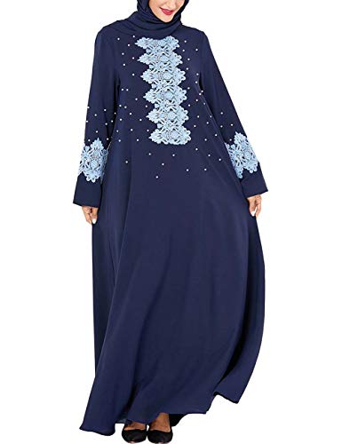 VHFIStj Kaftan Mujer Elegante Abaya Musulmana Dubai Turcos Marruecos Ropa Manga Larga Vestidos Casual Abaya Mujer
