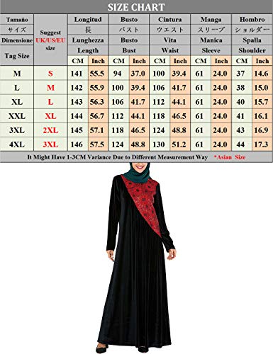VHFIStj Vestidos Casual Abaya Mujer Dubai Elegante - Kaftan Mujer Musulman Manga Larga Dubai Marruecos Turcos Maxi Ropa Talla Grande Vestidos Largos