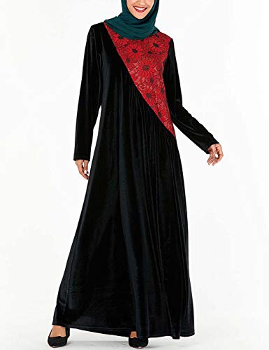 VHFIStj Vestidos Casual Abaya Mujer Dubai Elegante - Kaftan Mujer Musulman Manga Larga Dubai Marruecos Turcos Maxi Ropa Talla Grande Vestidos Largos