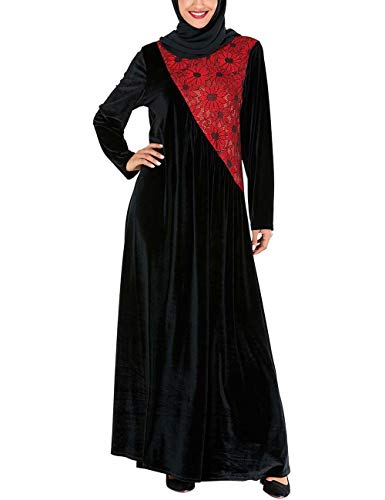 VHFIStj Vestidos Casual Abaya Mujer Dubai Elegante - Kaftan Mujer Musulman Manga Larga Dubai Marruecos Turcos Maxi Ropa Talla Grande Vestidos Largos