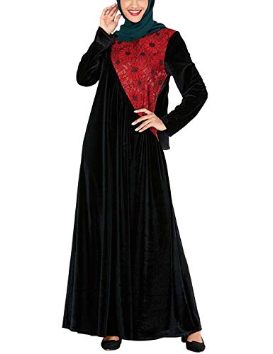 VHFIStj Vestidos Casual Abaya Mujer Dubai Elegante - Kaftan Mujer Musulman Manga Larga Dubai Marruecos Turcos Maxi Ropa Talla Grande Vestidos Largos