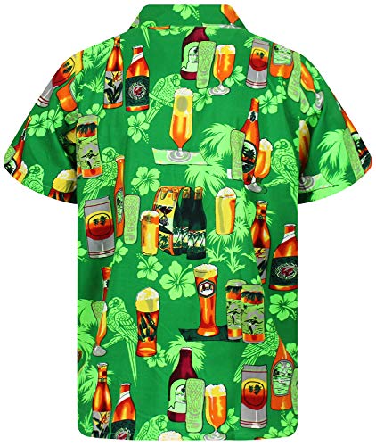 V.H.O. Funky Camisa Hawaiana, Beerbottle, Verde, XL