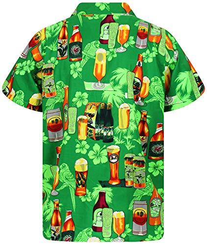 V.H.O. Funky Camisa Hawaiana, Beerbottle, Verde, XL
