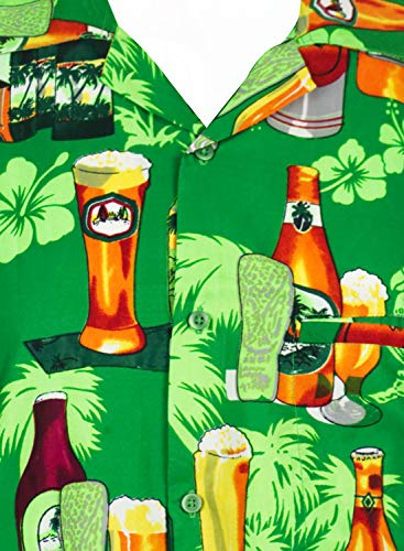 V.H.O. Funky Camisa Hawaiana, Beerbottle, Verde, XL
