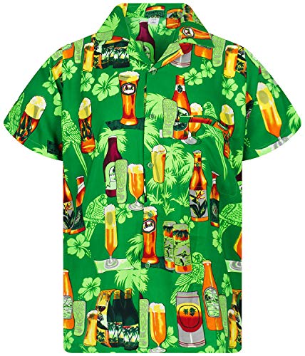 V.H.O. Funky Camisa Hawaiana, Beerbottle, Verde, XL