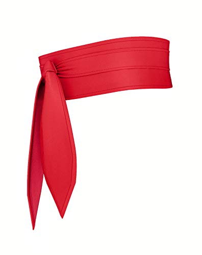 viannchi Cinturón de mujer Fajín ancho Reversible dos tonos Ecopiel y Ante PU, talla única ajustable. Dos cinturones en uno. Cinturón Obi Cuero Artificial (Rojo)
