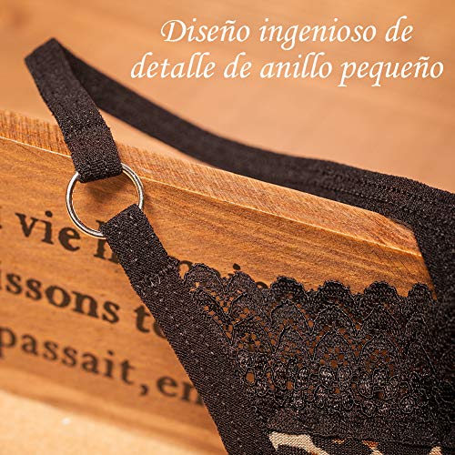 VicSec Pack de Braguitas Mujeres Sexy Encaje Fina, Erótica Tanga Suave G-String Atractiva Lencería Interior Espalda Decora Corazon Talla Única (4 Pack Leopardo)