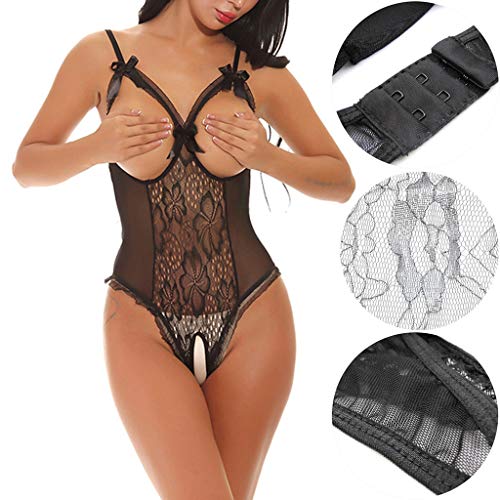 VicSec Picardía Erótica Entrepierna Abierta Bodysuit Pecho Desnudo Topless una Pieza sin Aros Ropa Interior Sexy Diseño Especial Noche Misteriosa Size XXL