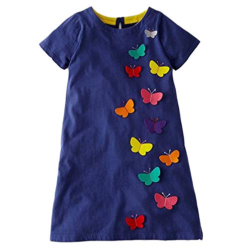 VIKITA Vestido Floral Manga Corta Algodón Niñas 2-8 años JM6808 8T