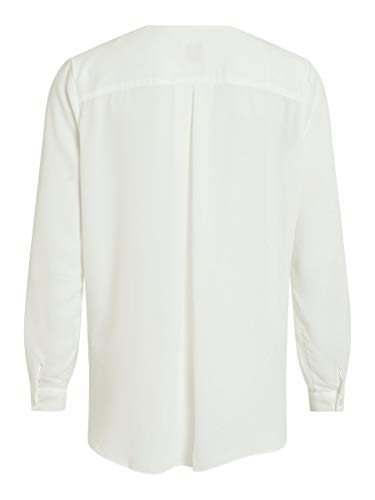 Vila Clothes Vilucy L/s Shirt-Noos Blusa, Blanco (Snow White Snow White), 42 (Talla del Fabricante: X-Large) para Mujer