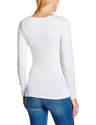 VILA CLOTHES VIOFFICIEL NEW L/S TOP-NOOS, Camisa Manga Larga Mujer, Blanco (Optical Snow), 40 ( M/L)