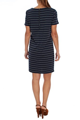 Vila Clothes Vitinny New S/s Dress-Noos Vestido, Azul (Total Eclipse Stripes: Snow White Version 4), 36 (Talla del Fabricante: X-Small) para Mujer