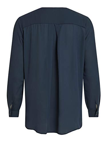 Vila Vilucy L/S Shirt-Noos, Blusa para Mujer, Azul (Total Eclipse Total Eclipse), 42 (Talla del fabricante: X-Large)