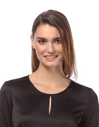Vincenzo Boretti Blusa, Ajuste Ligeramente Entallado, Cuello Redondo Negro XS