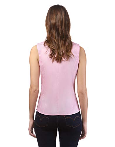 Vincenzo Boretti Camisa de Mujer Elegante, sin Manga, Corte Ligeramente más angosto, 100% algodón, Manga-Larga, Cuello cáliz, Lisa, fácil de Planchar Rosa Oscuro 38